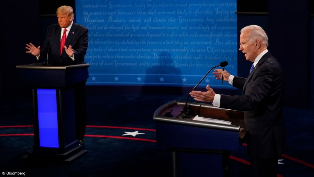 President Donald Trump and former Vice President Joe Biden during Thursday's debate in Nashville.
