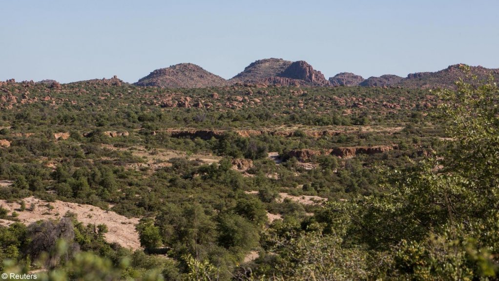 A view of the future block cave mine planned by Rio Tinto in the Tonto National Forest near Superior, Arizona.