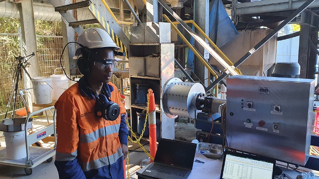 A JKMRC researcher testing the Smart Glasses during a trial at The University of Queensland’s Experimental Mine site
