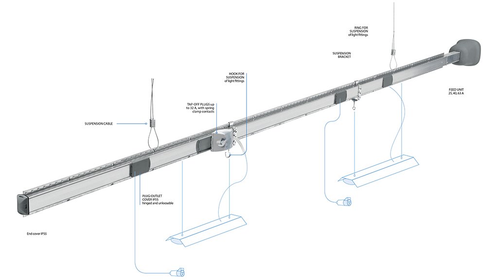 SIMPLE, SAFE INSTALLATION
Features for installation include hooks and rings for the suspension of light fittings and suspension cables and brackets for the reinforced galvanised steel encased bar
