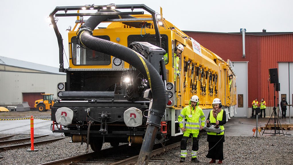 Railcare's battery-powered railway maintenance vehicle, using Epiroc's battery technology platform