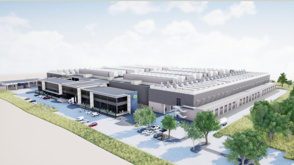JB 4 – artist’s rendition of the new 38 megawatt hyperscale data centre in Ekurhuleni, east of Johannesburg, South Africa