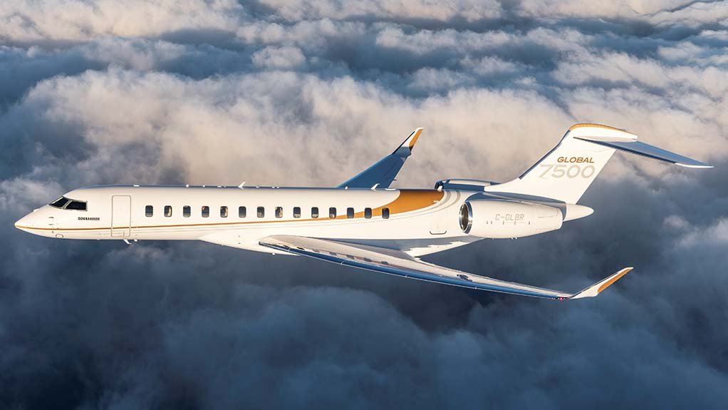 A Bombardier Global 7500 business jet