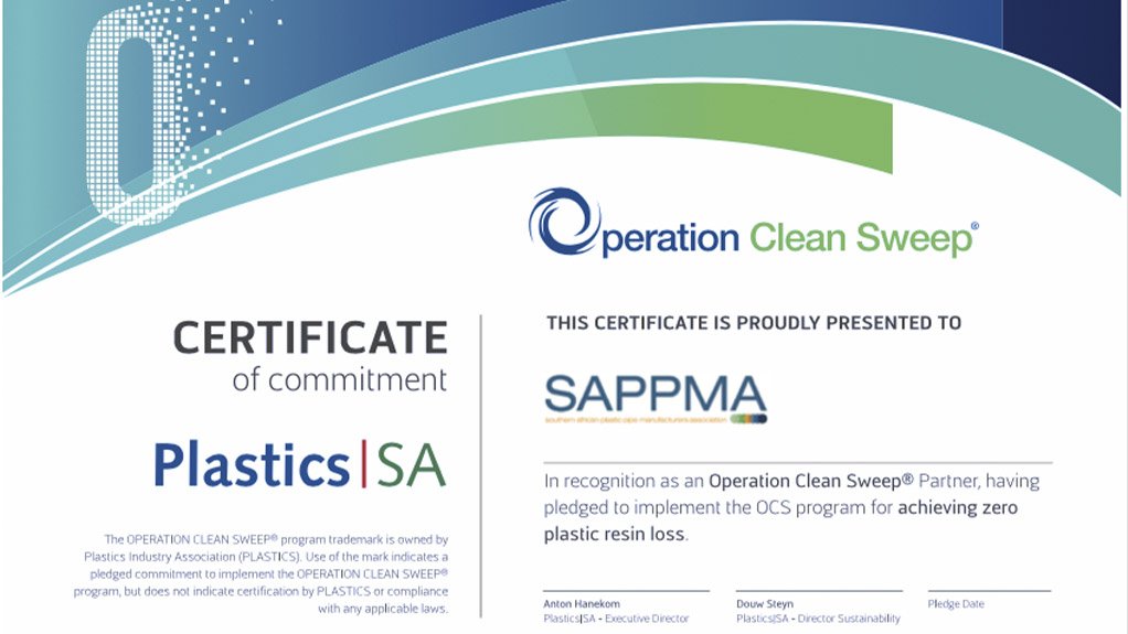 SAPPMA signs operation clean sweep ocs pledge