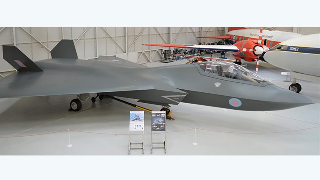 A mock-up of the Tempest next-generation combat aircraft