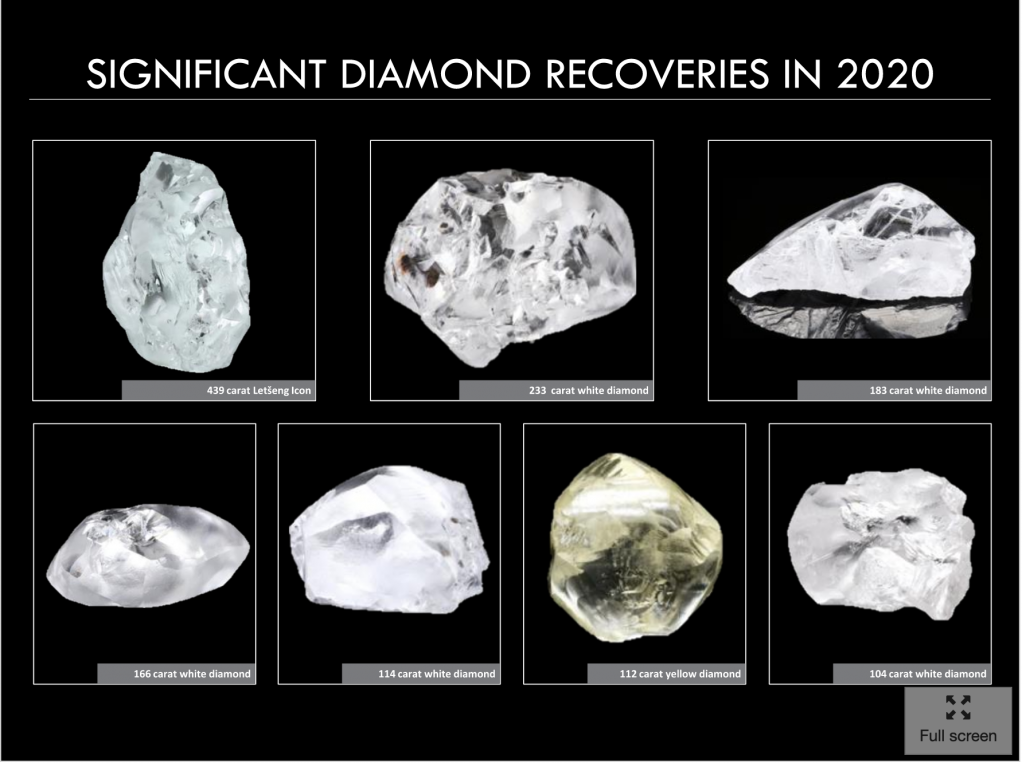 Big diamonds Gem recovered in 2020.
