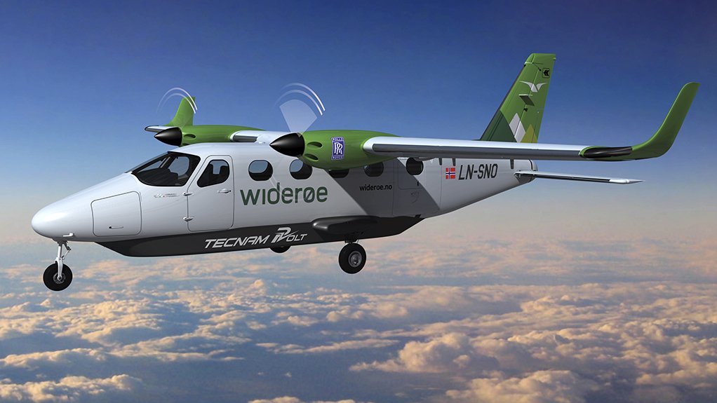 An artist’s impression of the P-Volt aircraft in Widerøe livery