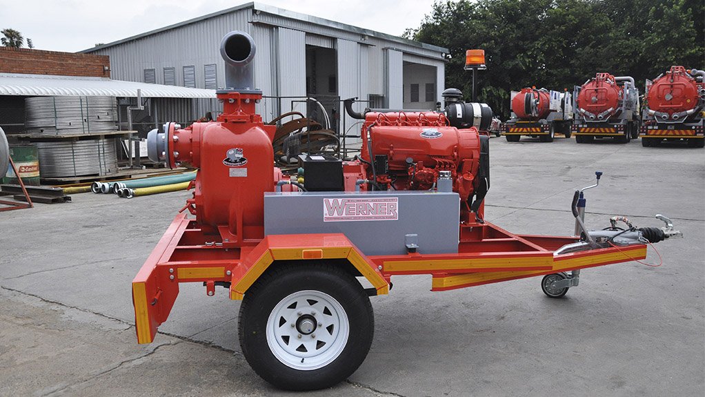 A 6-inch 4-cylinder suction trailer has been launched by Werner Pumps