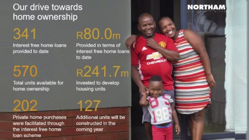 Northam Platinum has provided R80-million in 341 interest-free home loans to date in its drive to fund home ownership.