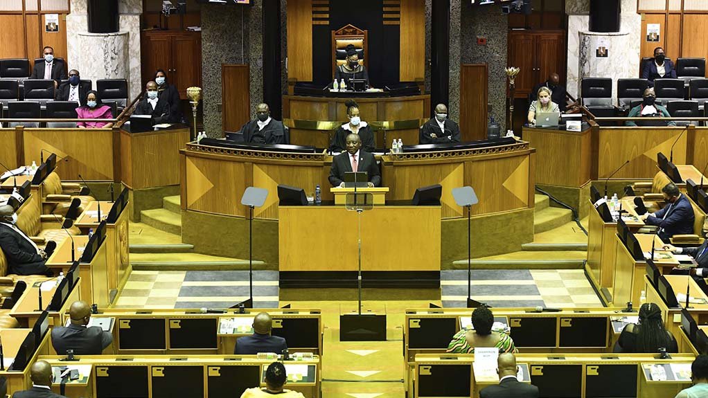 President Cyril Ramaphosa in Parliament 