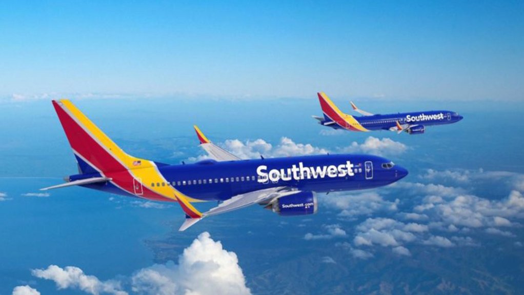 Boeing 737 MAXs in Southwest airline colours