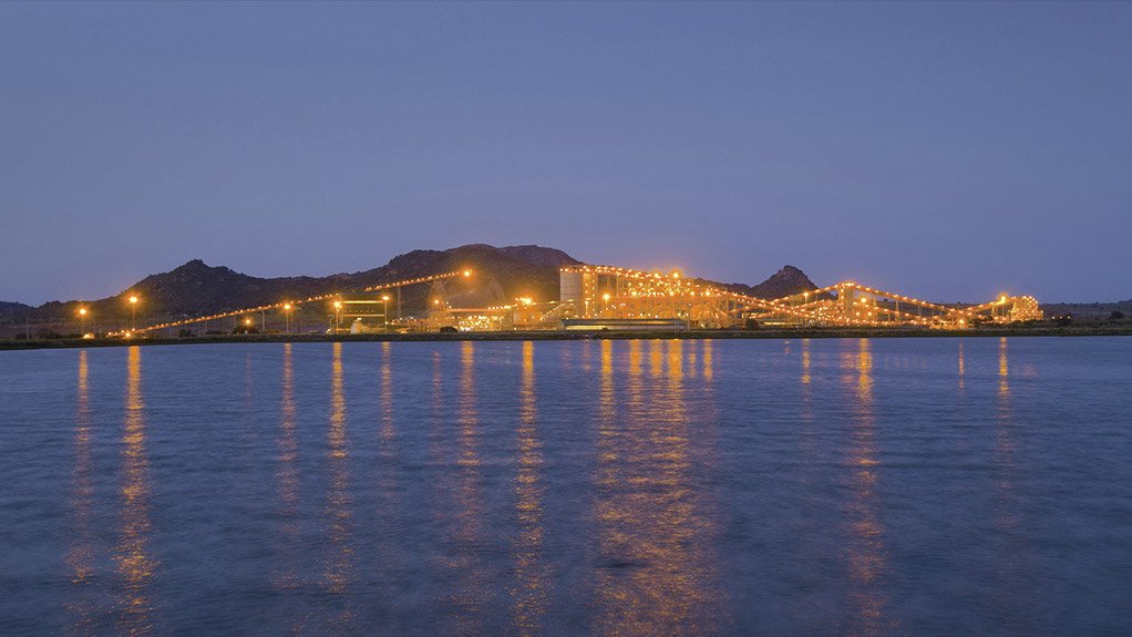 The Mogalakwena platinum group metals mine's water dam in Limpopo.