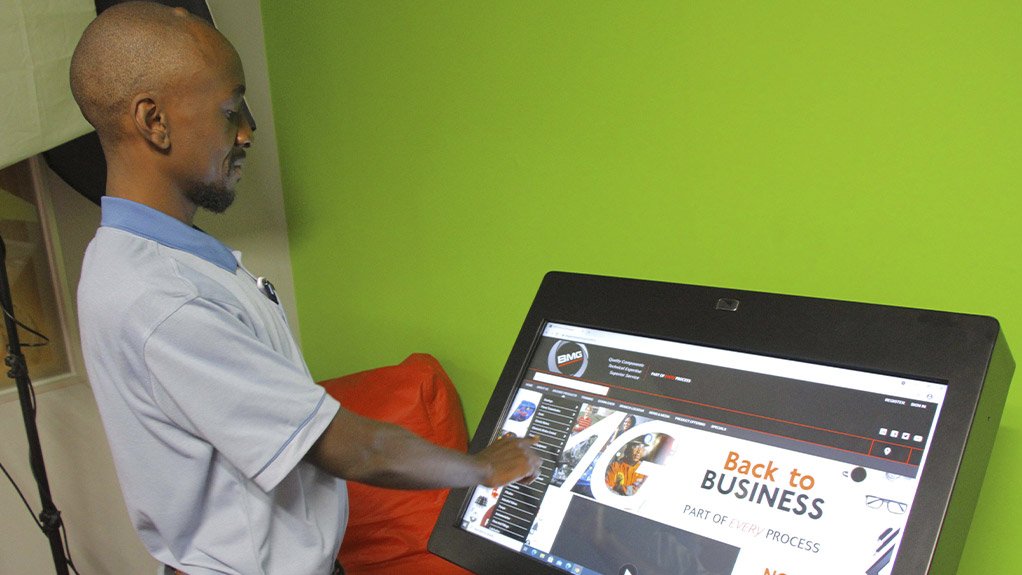 Xolani Mabuza, Marketing Assistant, learning to navigate the new BMG Online e-commerce platform