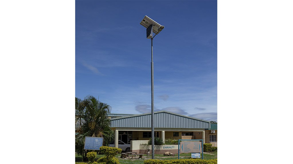 BEKA SOLAR units with LEDLUME-MINI LED streetlights illuminate the roads on the hospital grounds