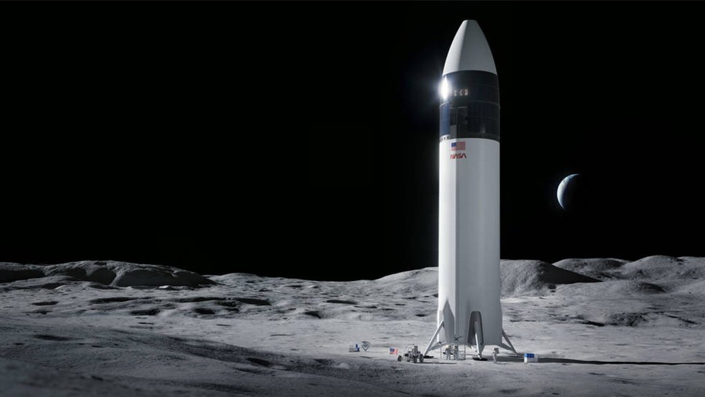 An artist’s impression of a Starship HLS on the lunar surface