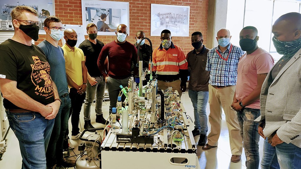 FIRST INTAKE The new mechatronics training course forms part of Sandvik Mining and Rock Solutions’ Southern African operations’ comprehensive apprenticeship programme 