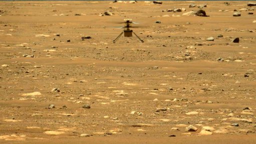 Ingenuity photographed by the Perseverance rover during the helicopter’s second flight