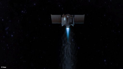 An artist’s impression of OSIRIS-REx leaving Bennu