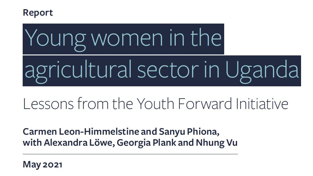 Young women in the agricultural sector in Uganda: Lessons from the Youth Forward Initiative