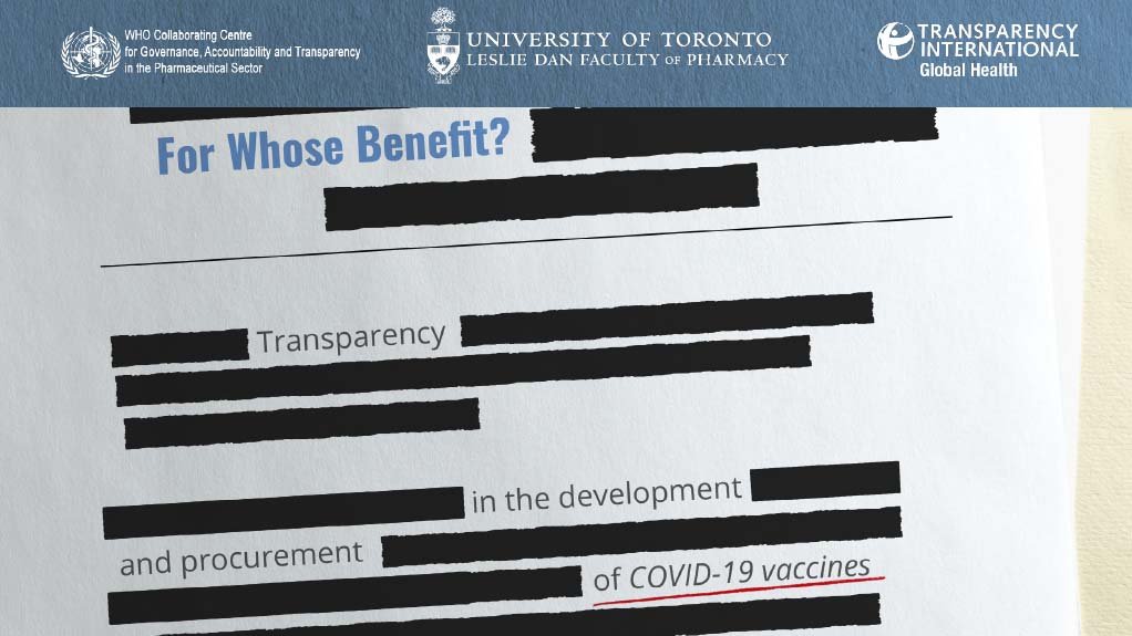 For Whose Benefit? Transparency in the development and procurement of COVID-19 vaccines
