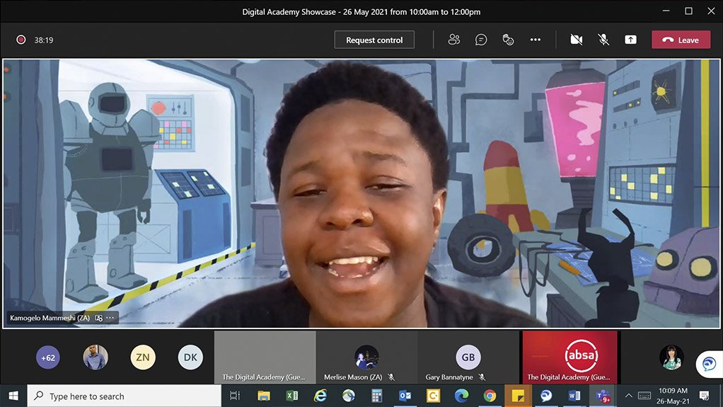 The Digital Academy student Kamogelo Mammeshi participating in the showcase event
