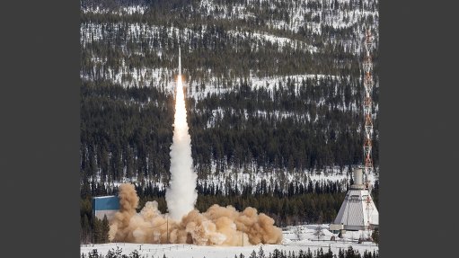 A Maxus 9 suborbital rocket is launched from the Esrange Space Centre