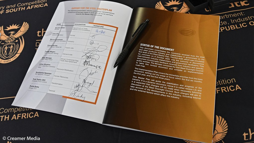 Signature on the Steel Master Plan