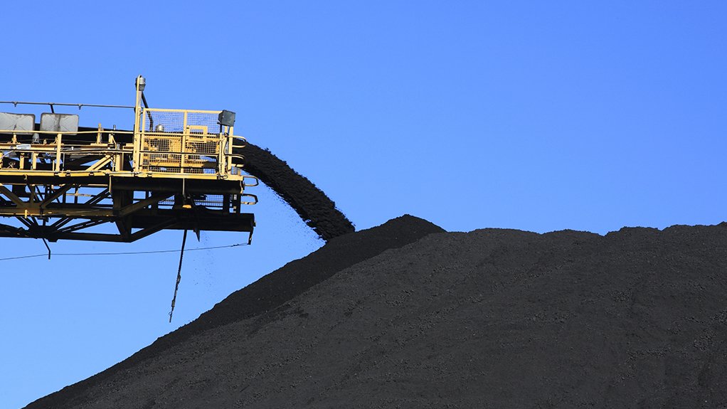 Coal stockpiling at Mpumalanga coal mine.