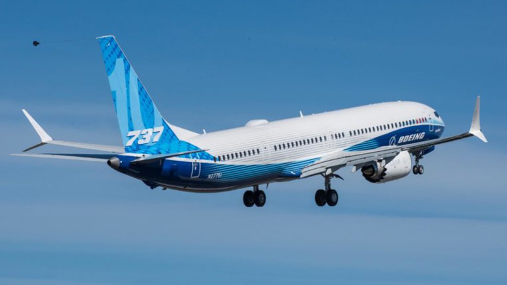 The Boeing 737-10 makes its maiden take-off