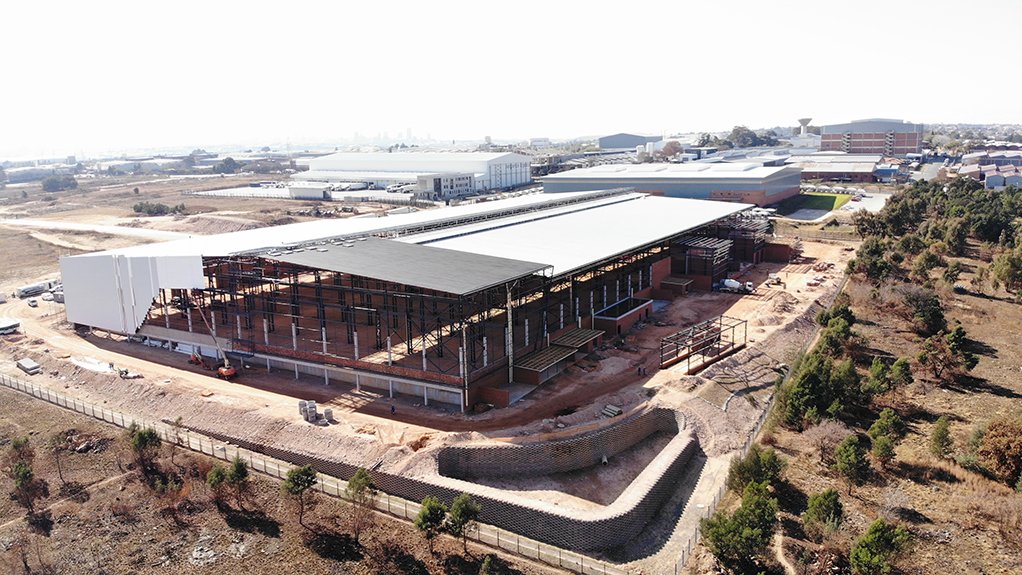  	Large building, construction site with steel fabrication SEW Eurodrive HO