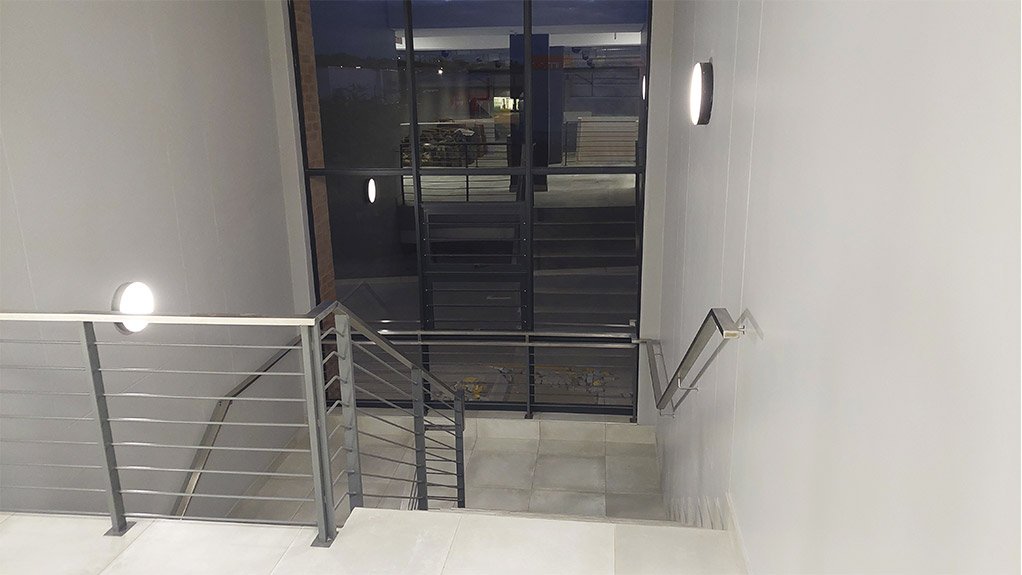 The SERIES 300 LED bulkhead has been installed inside the office building
