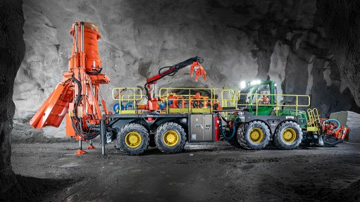 Image of the Rhino 100 ‘plug-and-drill’ raiseborer from Sandvik Mining & Rock Solutions

