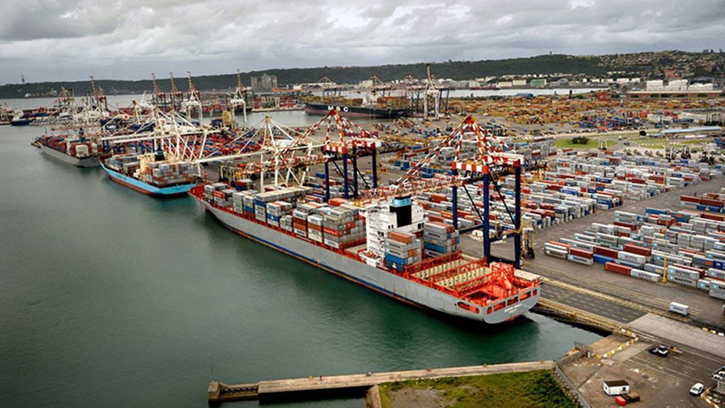 An image of the Durban container terminal