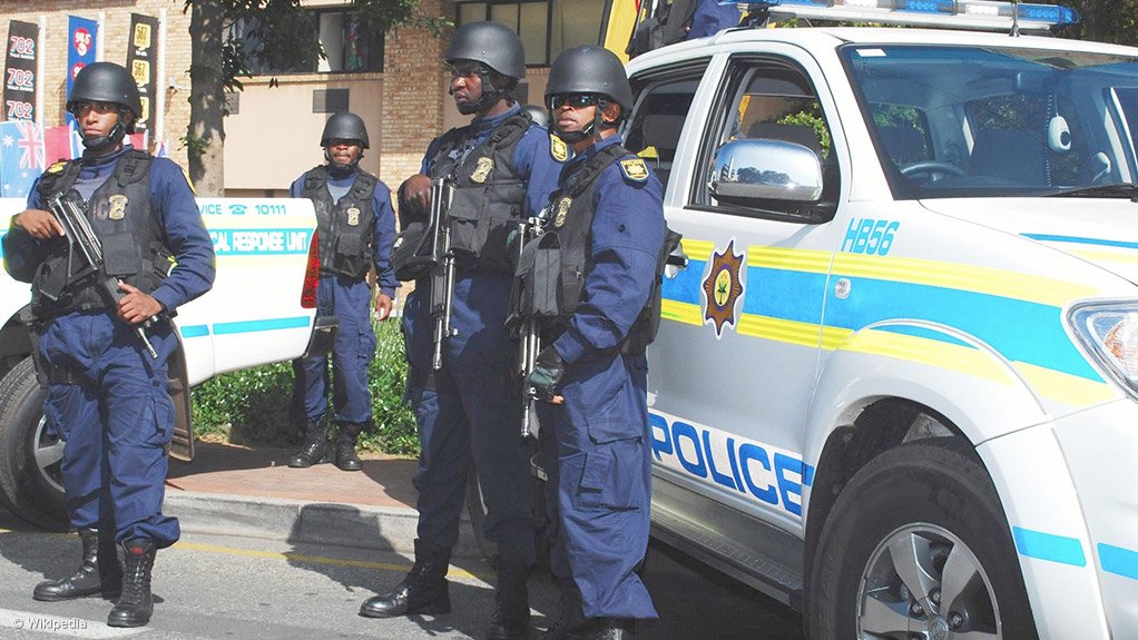 Picture of the police carrying guns