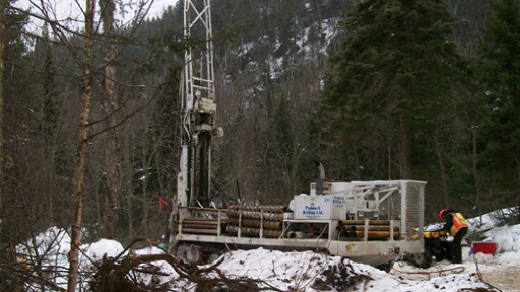 Image showing drilling and exploration work under way in a snowy Ontario, Canada.