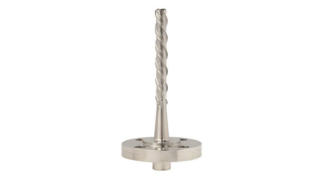 A large silver screw like instrument used in a thermowell application