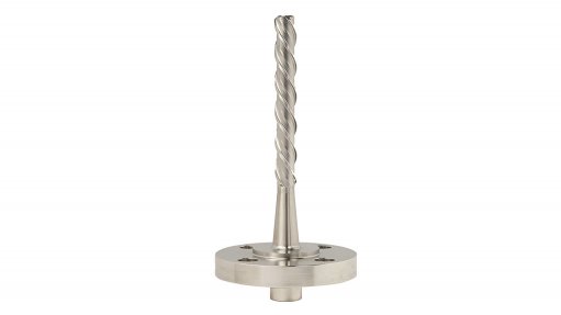 A large silver screw like instrument used in a thermowell application
