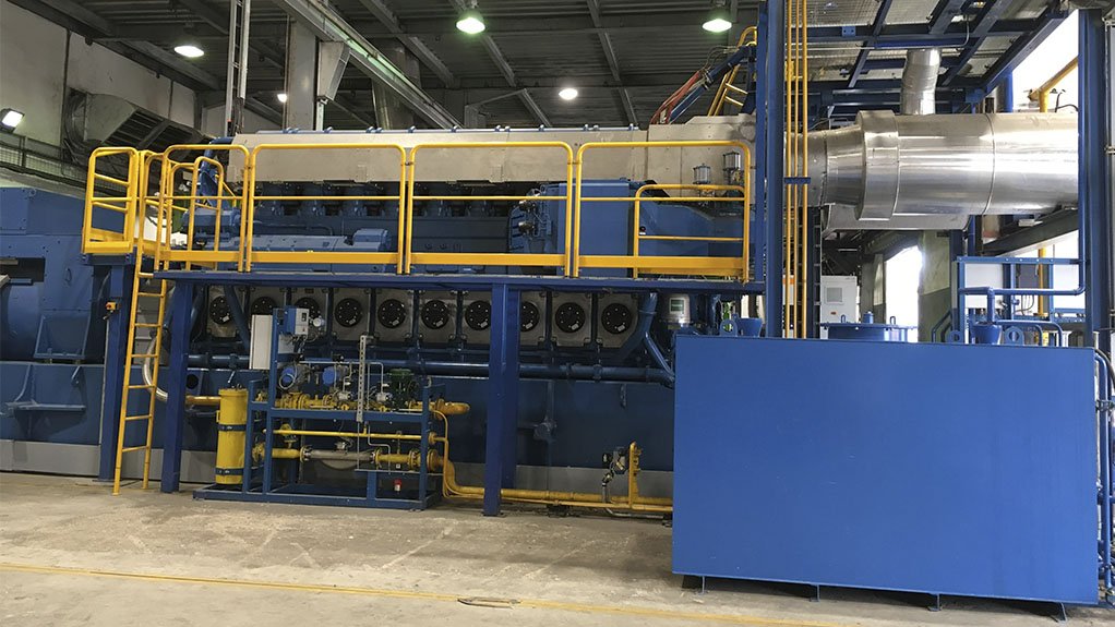 An image of the Wärtsilä Fuel-flexible 34DF engine generator that will be installed at Flour Mills Nigeria's premises