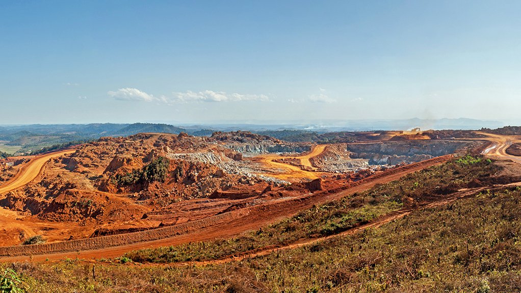 Panoramic view of an open pit mine in Africa