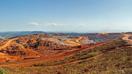 Panoramic view of an open pit mine in Africa
