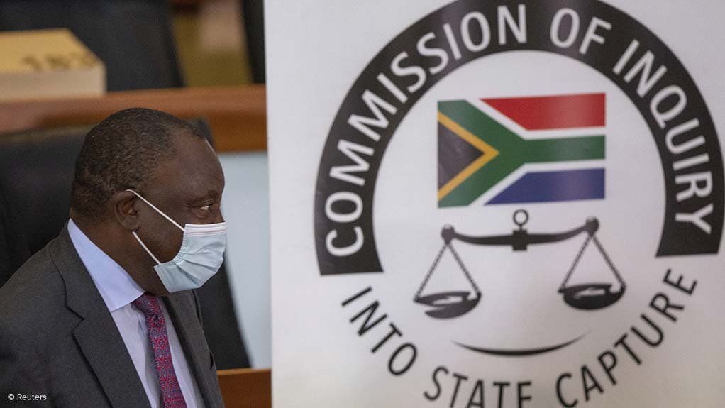 South African President Cyril Ramaphosa at the State Capture Commission 