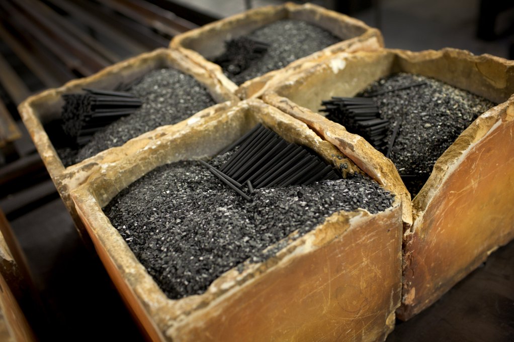 Image of graphite in a crate