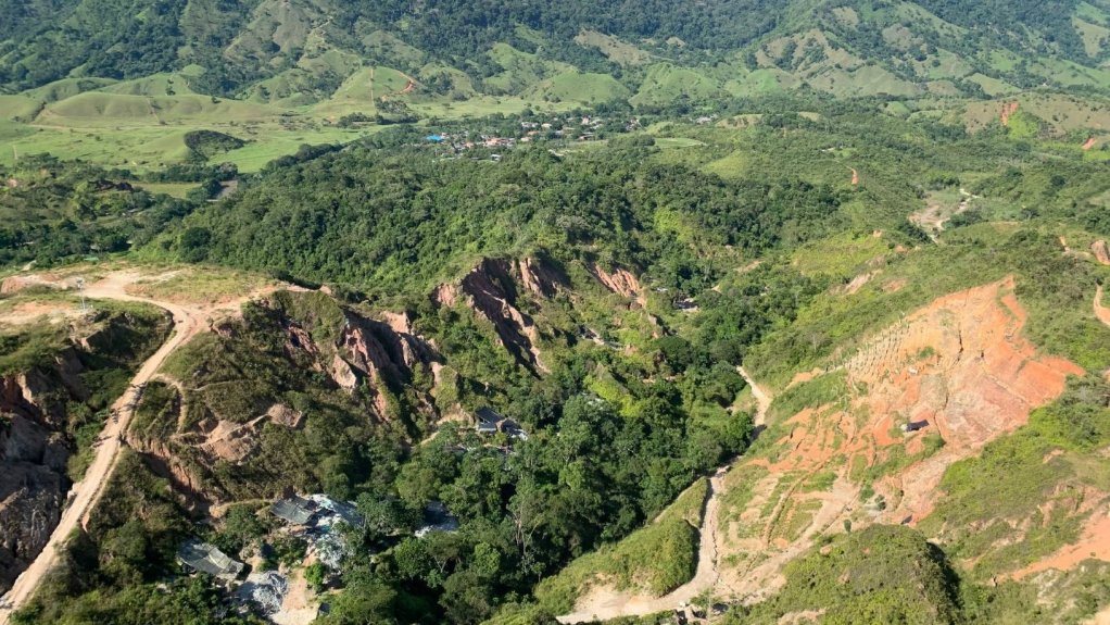 An image showing the central pit at the Gramalote project in Colombia.