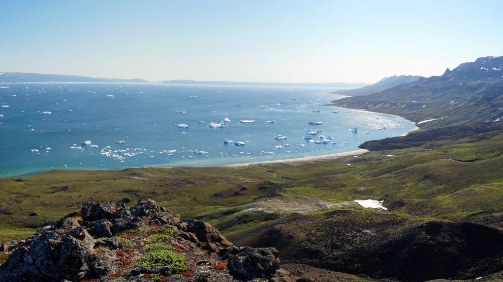 An image showing the coastline in Greenland