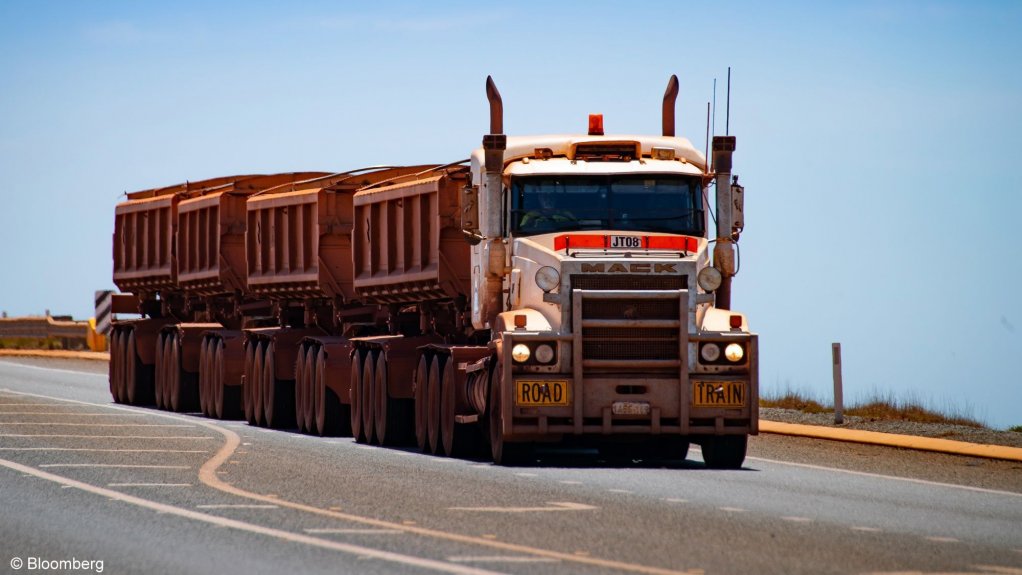 A truck transporting iron-ore in Australia