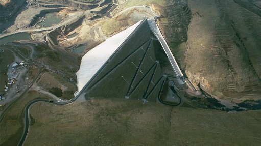 Aerial view of the LHWP in Lesotho