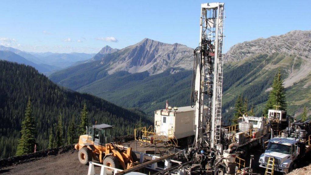 An image of drilling at the Crown Mountain site in British Columbia.