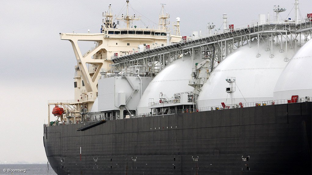 Image shows an LNG export vessel 