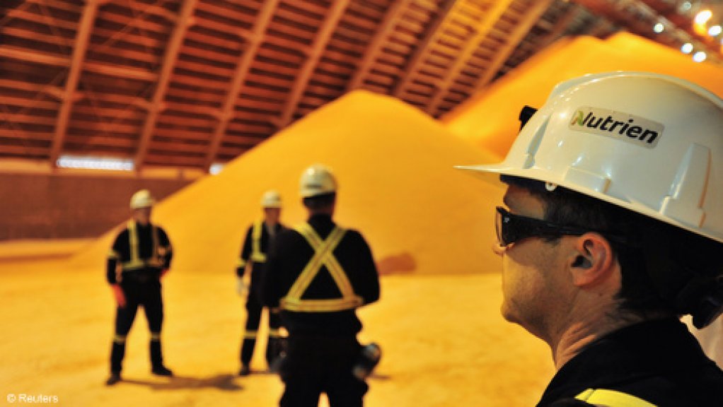 An image of Nutrien workers inside a potash facility