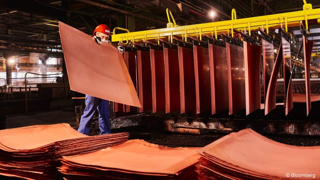 An image of copper cathodes.